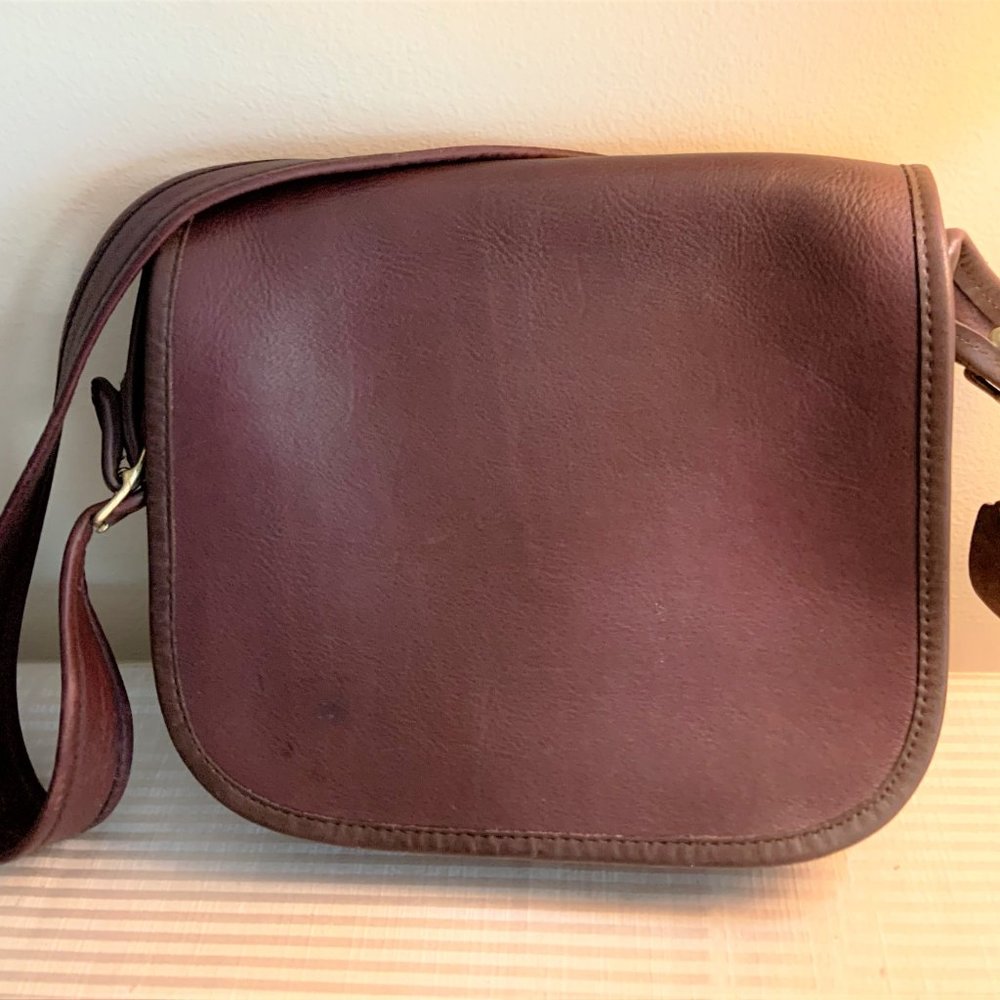 Coach Burgundy Saddle Flip  Crossbody Purse
